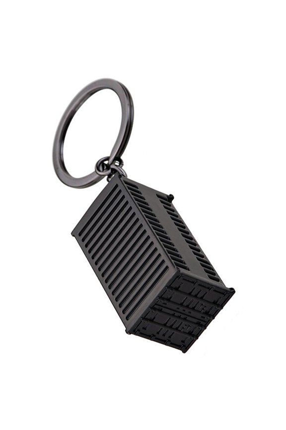 Novelty Shipping Container Inspired Key Holder Wear Resistant Metal Construction Portable Size Versatile Decoration For Keys Bags And Automotive Accessories
