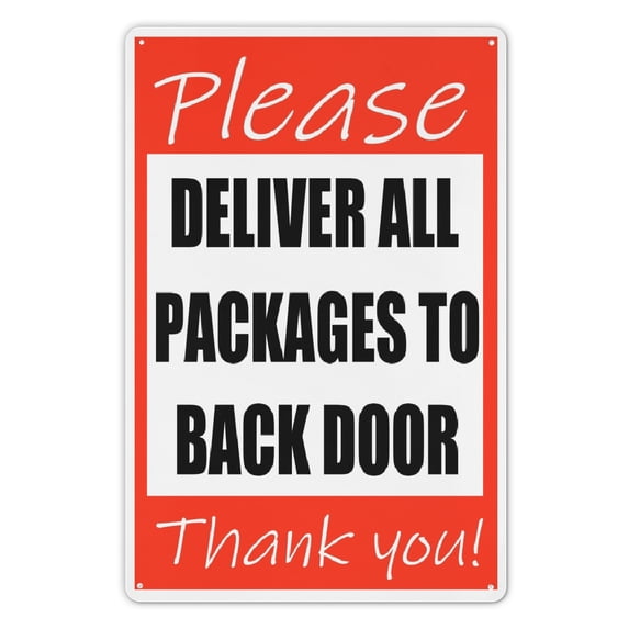 Novelty Sign 1pc Vintage Sign, Please Deliver All to Back Door Metal Poster Wall Decor For Bar Garage Man Cave Cafe Pub Home