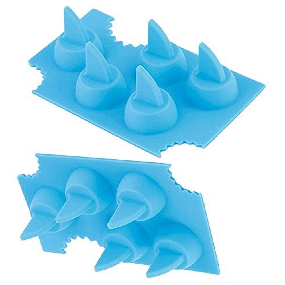 SDJMa 2 PCS Funny Ice Cube Tray, Silicone Diy Mould Shark Fin Chocolate  Jello Mould Mold Tool, Total 8 Cavities