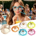 thumbnail image 1 of Novelty Silly Straw Glasses, Reusable Creative Drinking Straws with Cute Charms, Fun Party Favors for Adults and Teens(Pink), 1 of 4