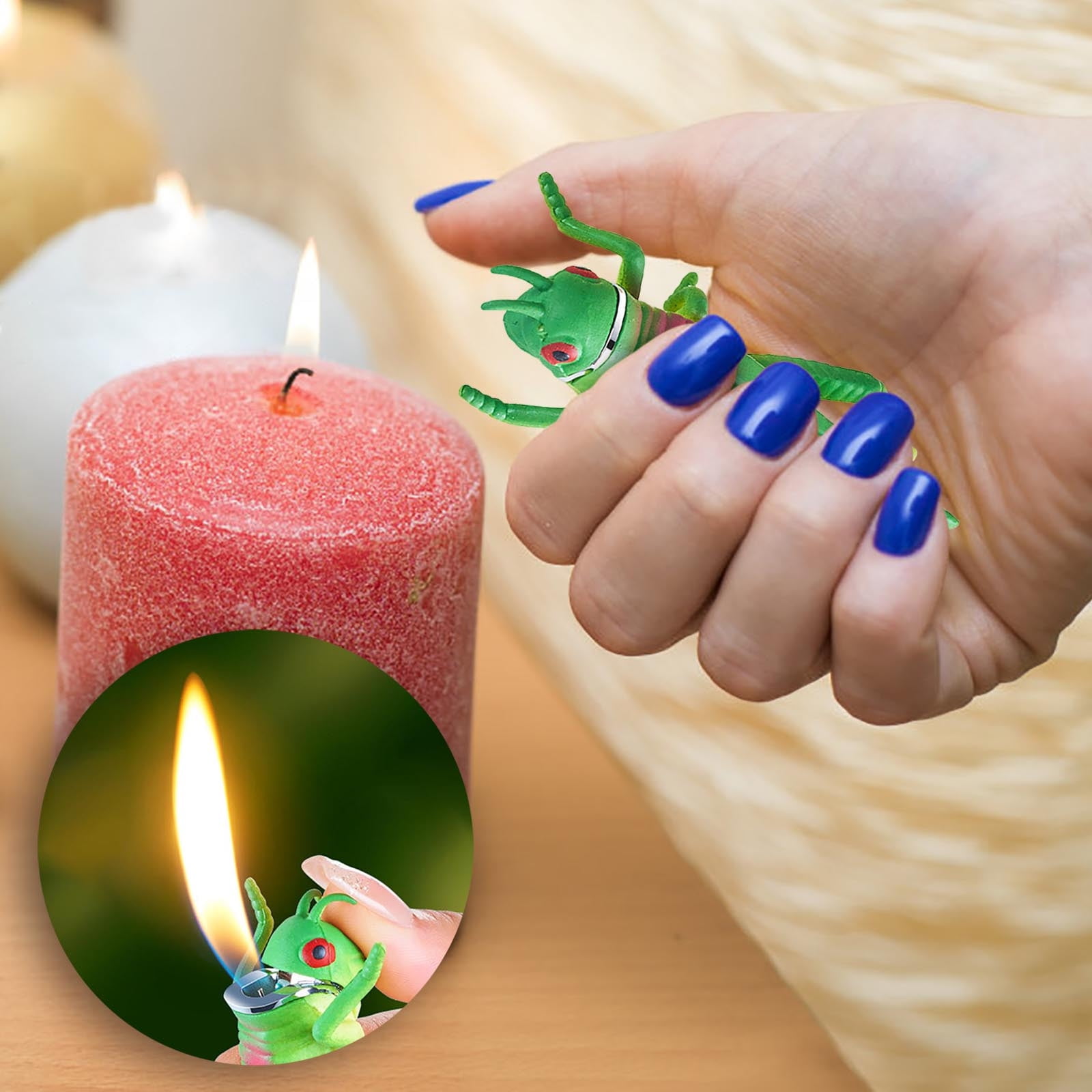 Novelty Simulation Grasshopper Shape Open Flame Lighter,Plastic