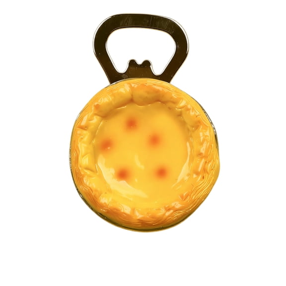 Novelty Simulation Portuguese Egg Tart Shaped Bottle Opener With Magnet Back, Funny Food Fridge Magnet Beer Cap Opener Unique Gift For Food Lovers