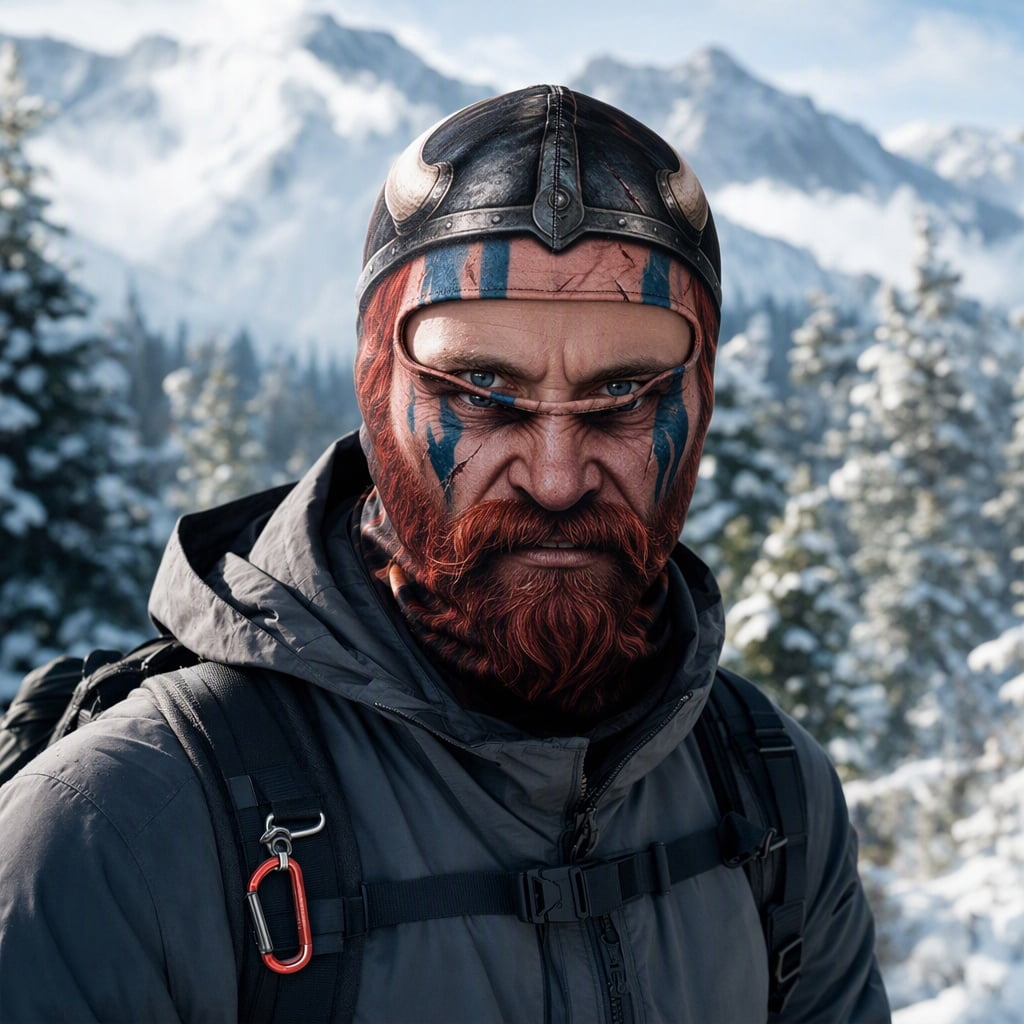 Viking Ritual Masks Novelty Ski Mask, Realistic Viking Face Balaclava, Funny Winter Face ...