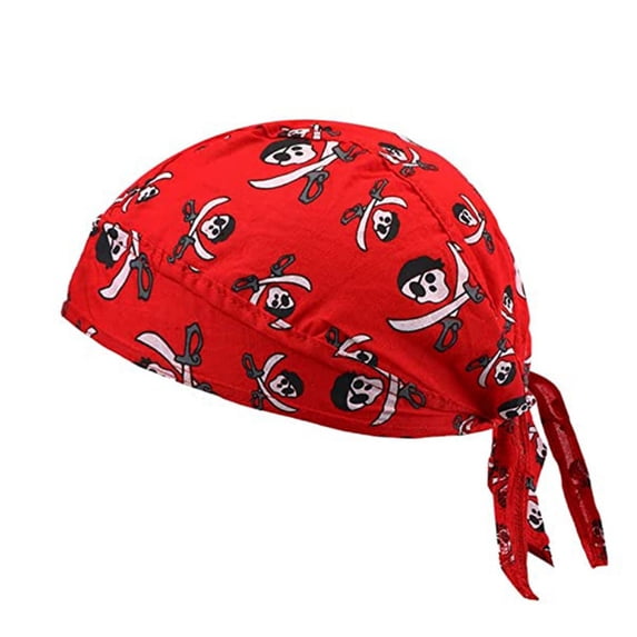 Novelty Skull Print Headwrap Cap Adjustable Unisex Bandana – 4.8" Lightweight Polyester Hat for Camping Hiking & Outdoor Adventures