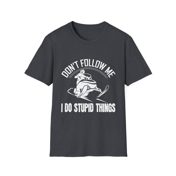 Novelty Sledding Enthusiasts Illustration Pun Gift Vintage Motorists Graphic Saying Men Women Unisex Softstyle T-Shirt