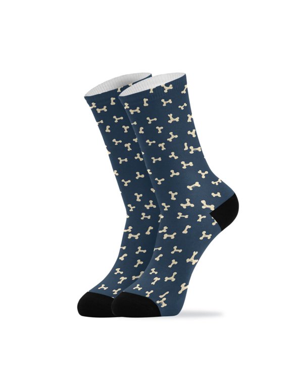 Novelty Small Bones Crew Socks for Women Men Soft Stretchy Breathable Unisex Casual Socks One Size Funny Crazy Gift Socks