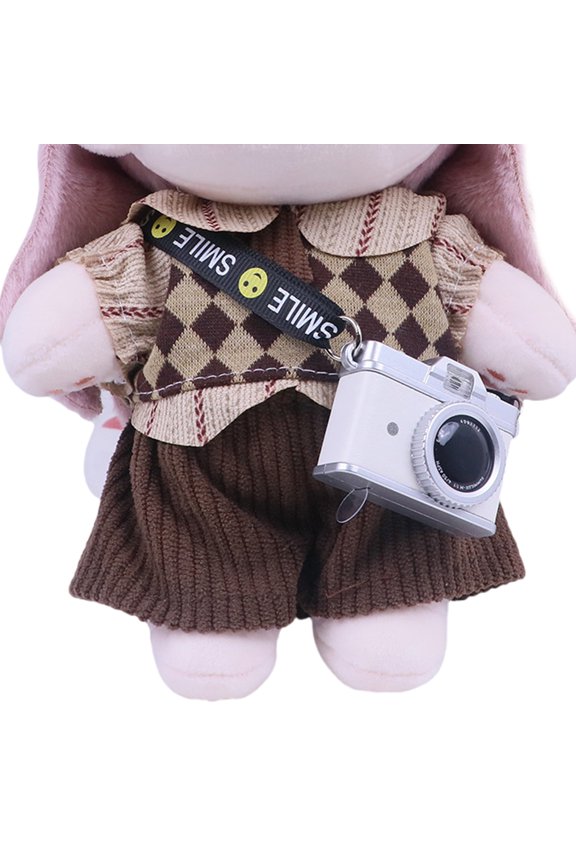 Novelty Smiling Face Camera Keychain Pendant Combining Light Up Sound Function For Bag Purse Wallet