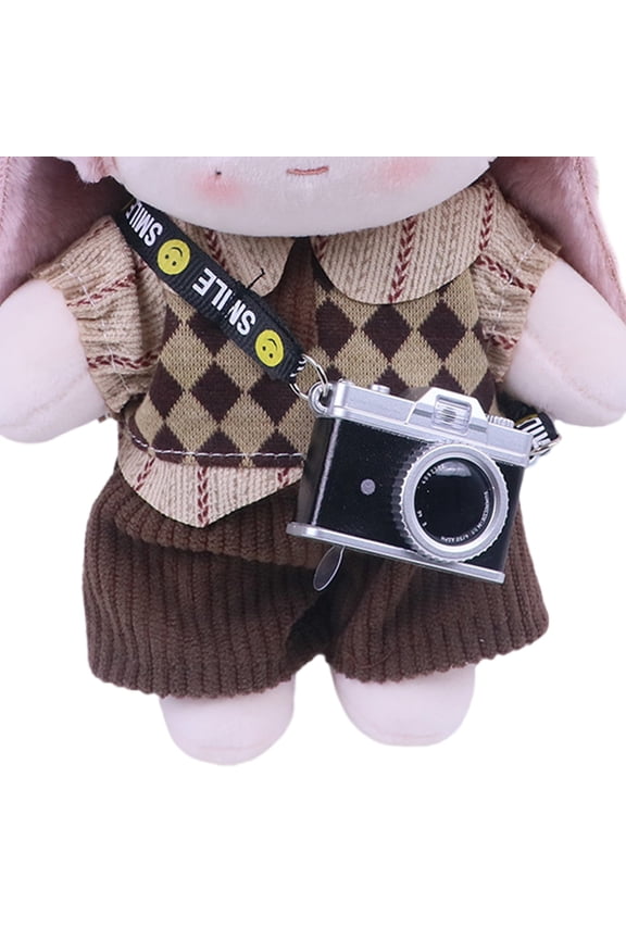 Novelty Smiling Face Camera Keychain Pendant Combining Light Up Sound Function For Bag Purse Wallet