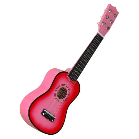 Novelty Solid Wood 21inch Acoustic Guitar String Instrument - Pink, 21inch