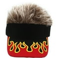 thumbnail image 1 of Novelty Spiked Hair Visor Sun Hat Embroidered Wigs Baseball Cap Adjustable Mens Duckbill Hat with Fake Hair for Outdoor, 1 of 7