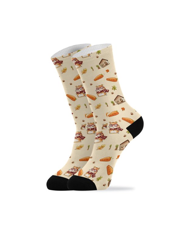 Novelty Squirrel Crew Socks for Women Men Soft Stretchy Breathable Unisex Casual Socks One Size Funny Crazy Gift Socks