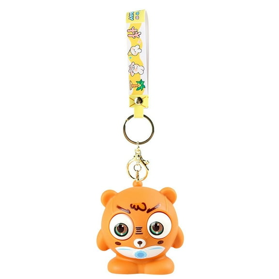 Novelty Stress Toy Big Eyed Doll With Keychain And Light For Venting 6 Cm Rot Games Sausage