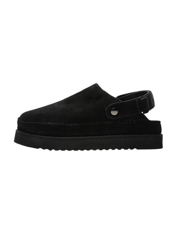 Novelty Suede Platform Clogs with Adjustable Backstrap: Ultra - Comfort, Elevated Style & Versatility – Must - Have Footwear for Fashion - Forward Trendsetters Chasing Distinctive Casual Elegance
