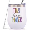 thumbnail image 1 of Novelty Teacher Tumbler-Tiny Human Tamer-Preschool Teacher Gift-Teacher Appreciation-Daycare Teacher Gift-End of Year Teacher Gift-12oz Tumbler Coffee Cup Mug-Birthday Christmas New Year Gift, 1 of 6