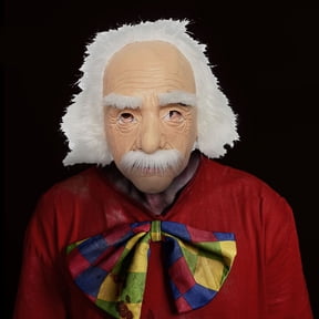 Novelty Theatrical Party Prop, Halloween Old Man Mask, Elderly Wrinkled Face Mask, Facial Mask, Beard and Eyebrow Mask, Lightweight Eye Opening Design for Clear Line of Sight