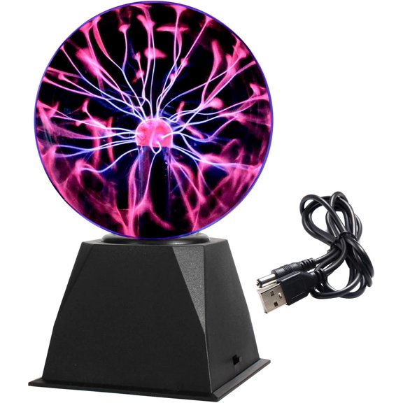 Novelty Toy 6 Inch Magic Plasma Ball - Touch & Sound Sensitive Interactive USB Powered Plasma Nebula Sphere Globe, Science Educational Gift for Decorations/Parties/Bedroom