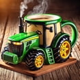 thumbnail image 1 of Novelty Tractor Shape Coffee Mug, Farmhouse Style Ceramic Tea Cup, Rustic Country Kitchen Drinkware, Unique Home Decor Gift for Men Farmers, 1 of 9