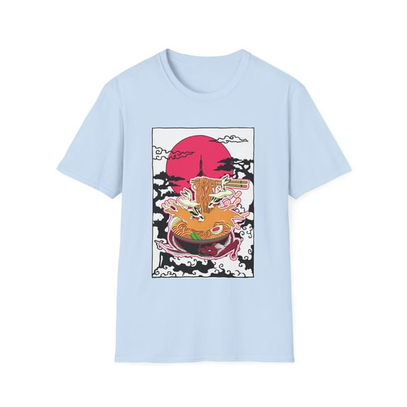 Novelty Udon Noodle Nigiri Nachos Japanese Foods Enthusiast Hilarious Hot Broth Chinese Style Delicacies Lover Unisex Softstyle T-Shirt