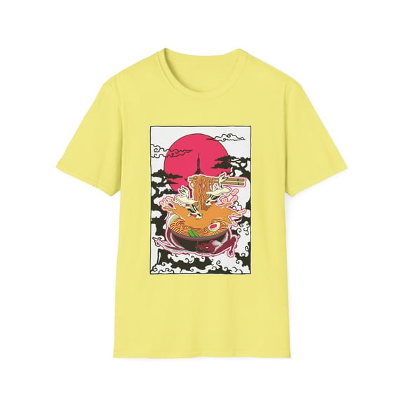 Novelty Udon Noodle Nigiri Nachos Japanese Foods Enthusiast Hilarious Hot Broth Chinese Style Delicacies Lover Unisex Softstyle T-Shirt