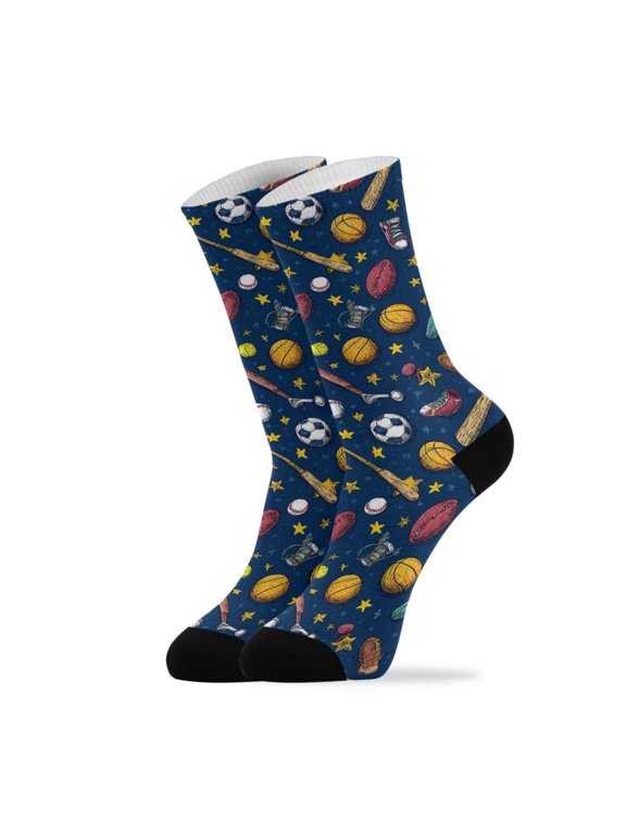 Novelty Various Balls Crew Socks for Women Men Soft Stretchy Breathable Unisex Casual Socks One Size Funny Crazy Gift Socks