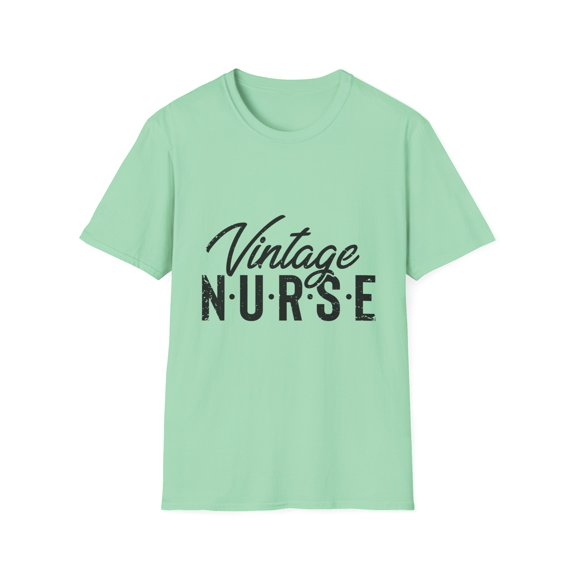 Novelty Vintage Nurse Retro Medical Professional Enthusiast Hilarious Licensed Hospital Staff Tech Expert Fan Unisex Softstyle T-Shirt