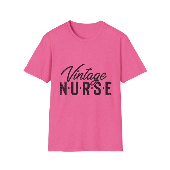 Novelty Vintage Nurse Retro Medical Professional Enthusiast Hilarious Licensed Hospital Staff Tech Expert Fan Unisex Softstyle T-Shirt