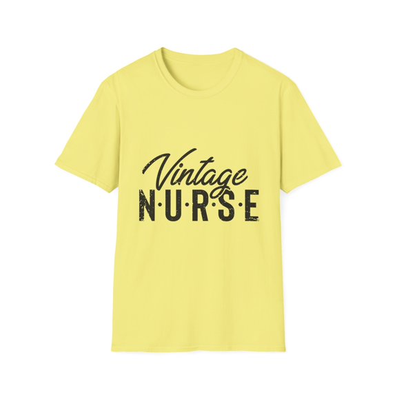 Novelty Vintage Nurse Retro Medical Professional Enthusiast Hilarious Licensed Hospital Staff Tech Expert Fan Unisex Softstyle T-Shirt