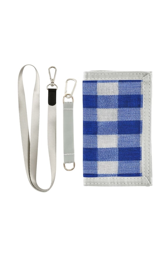 Novelty Wallet Stylish Foldable Wallet The Perfect Gift Deep Blue Checkered