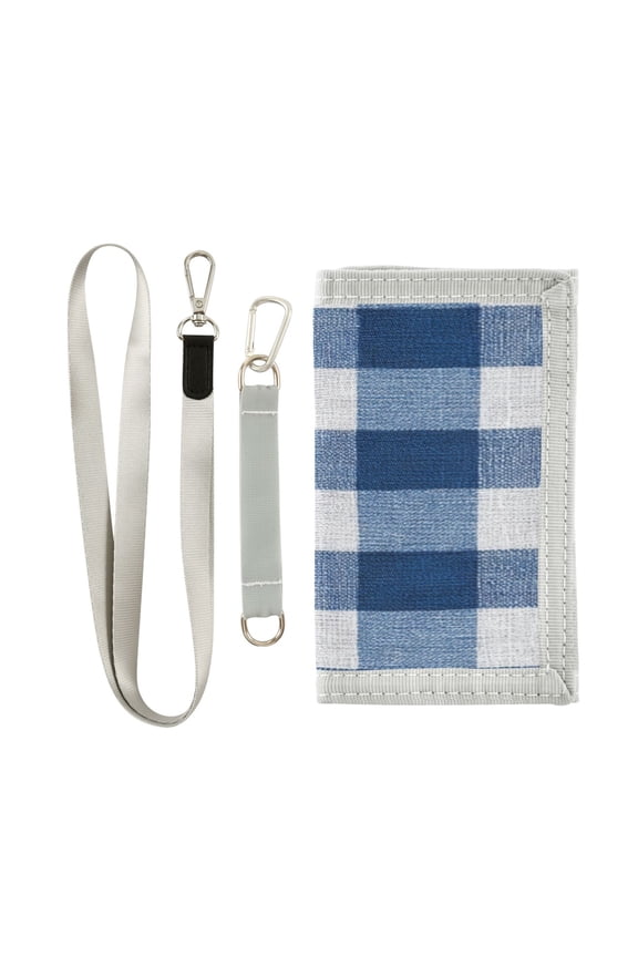 Novelty Wallet Stylish Foldable Wallet The Perfect Gift Gray-blue Checkered