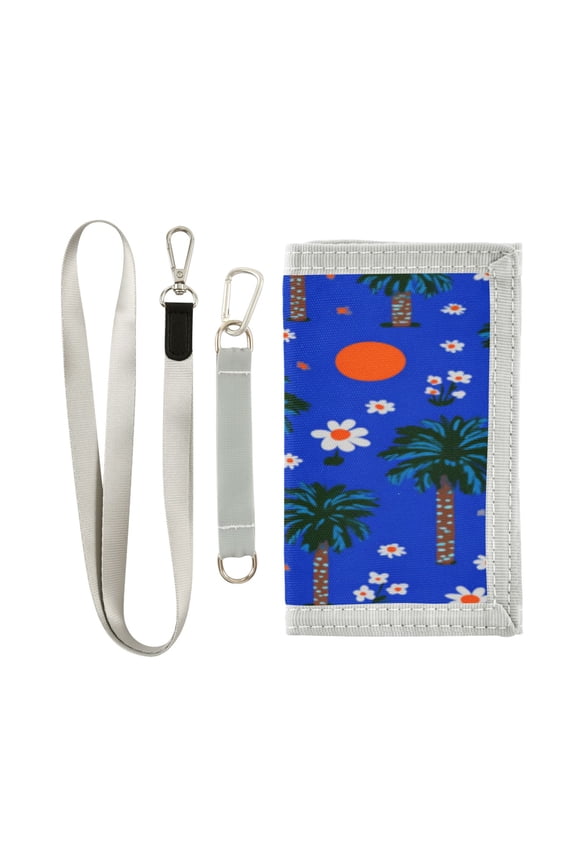 Novelty Wallets Foldable Novelty Wallets Prefect Gifts for Every Scene Blue Summer Palm Trees