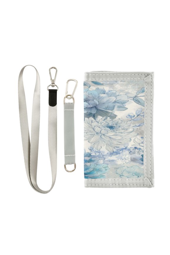 Novelty Wallets Foldable Novelty Wallets Prefect Gifts for Every Scene Bright Blue Blooming Peonies