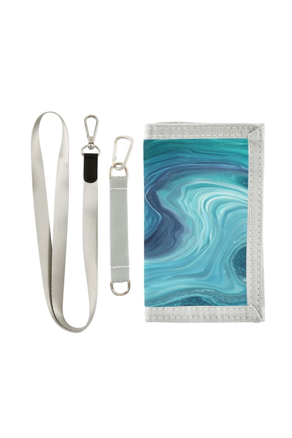 Novelty Wallets Foldable Novelty Wallets Prefect Gifts for Every Scene Dark Blue Ocean Waves