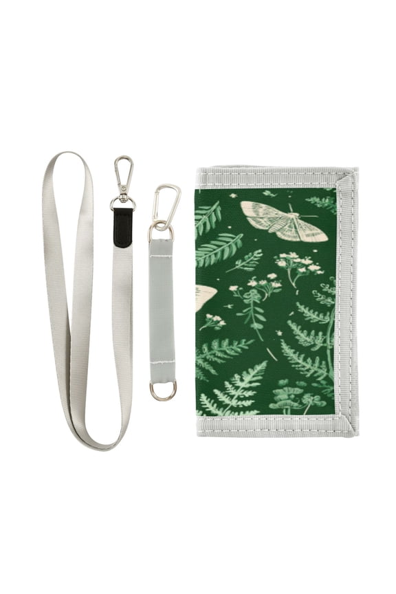 Novelty Wallets Foldable Novelty Wallets Prefect Gifts for Every Scene Green Ferns and Moths