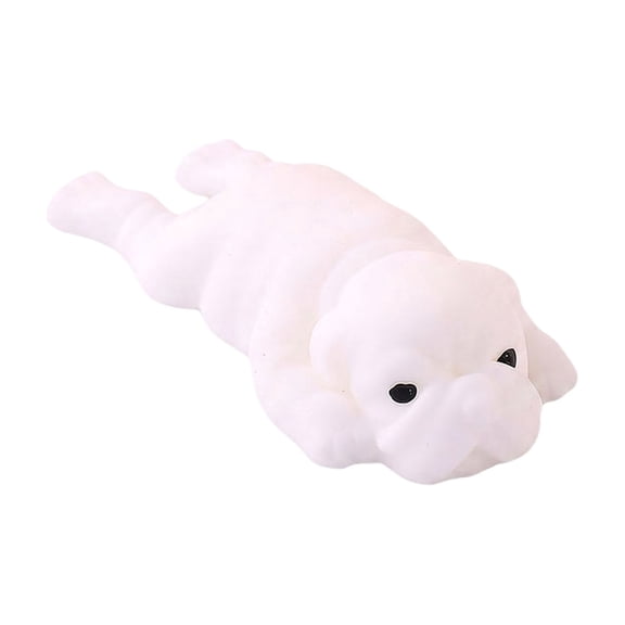 Novelty White Bulldog Stress Squishy Toys, Slow Rising Squeeze Puppy Fidget, Soft Silicone Decompression for Adults