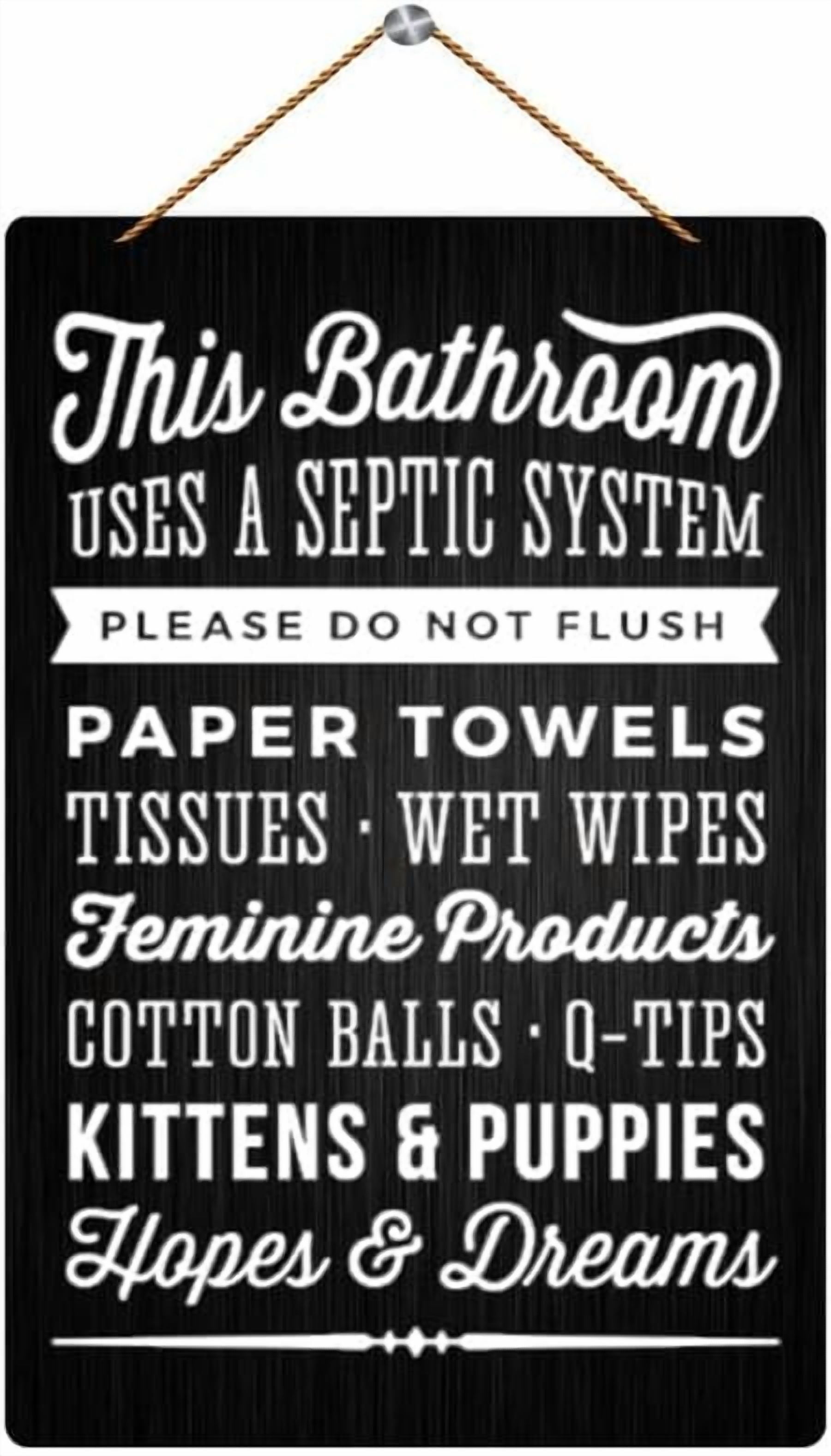 Novelty Wood Sign Home Farmhouse This Bathroom Uses A Septic System Do Not Flush Hopes & Dreams Rustic Decorative Wood Sign Home Kitchen Decor 8x12 Inch