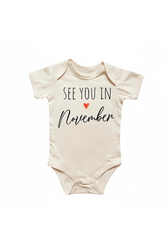 November Announcement Newborn Baby Bodysuit