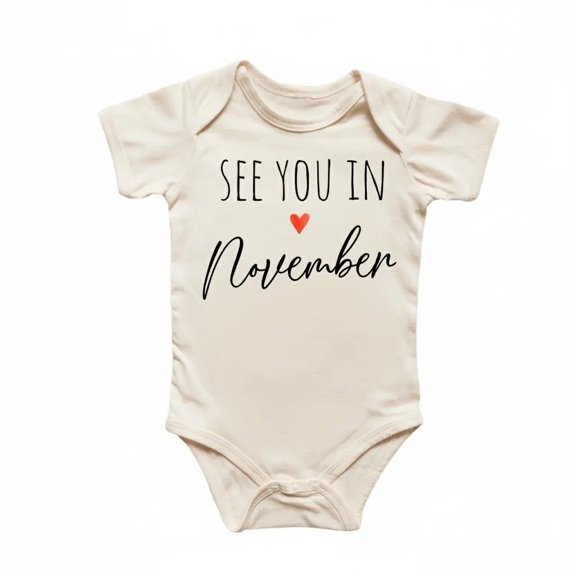 November Announcement Newborn Baby Bodysuit