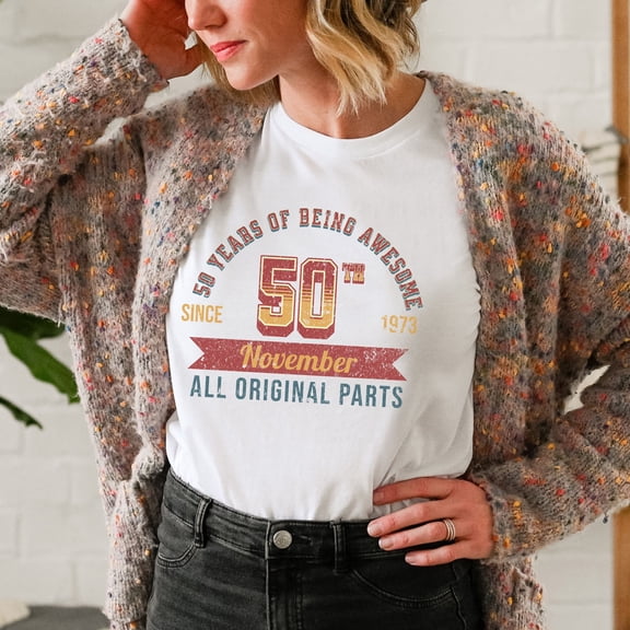 November Birthday Shirt, Vintage November 1973 Shirt, 50Th Birthday Gifts For Women, Hello 50 Shirt, 50Th Birthday Gift For Men (Colors:White; Sizes:S;)