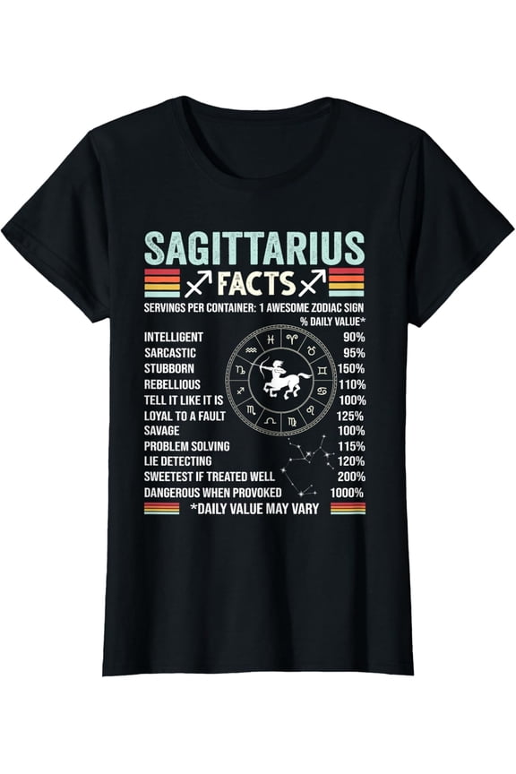 November December Birthday funny Sagittarius Zodiac sign T-ShirtMen's and women's gift, black and white T-shirt, size: Extra large S-4XL