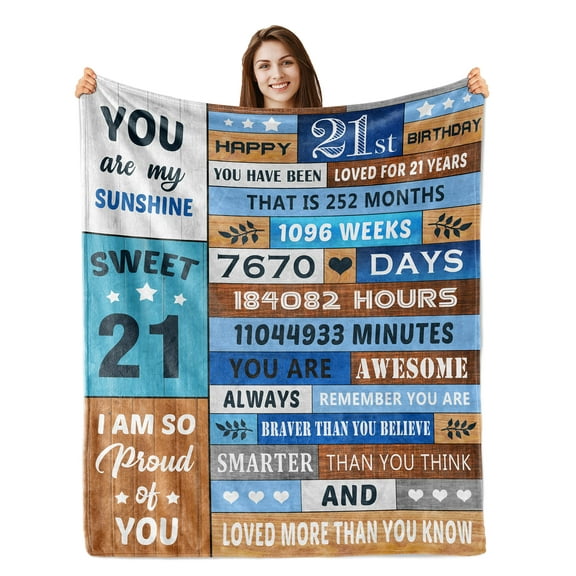November Glory Vintage Fleece Throw, 50" x 60", 21st Birthday Gifts for Him/Men/Women/Her 21st Birthday Gifts for Daughter Son Birthday Gifts Fleece Blanket