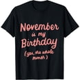 thumbnail image 1 of November Is My Birthday Yes The Whole Month Funny Birthday T-Shirt, 1 of 4
