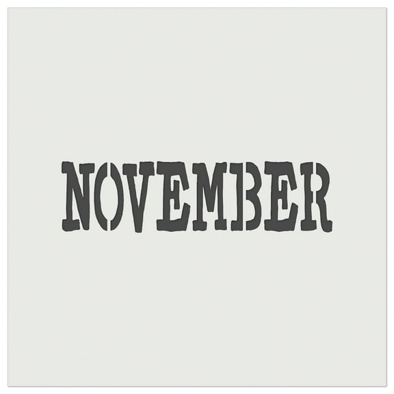 November Month Calendar Fun Text DIY Cookie Wall Craft Stencil - 3.5 Inch