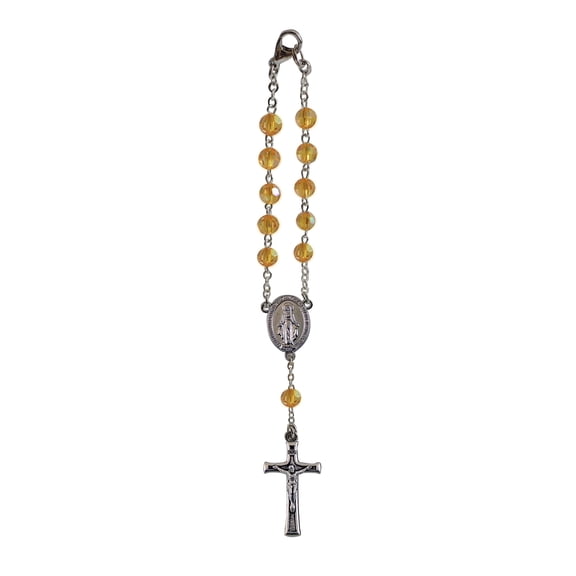 November/Topaz Birthstone Car Rosary, 6 Inches, KT711