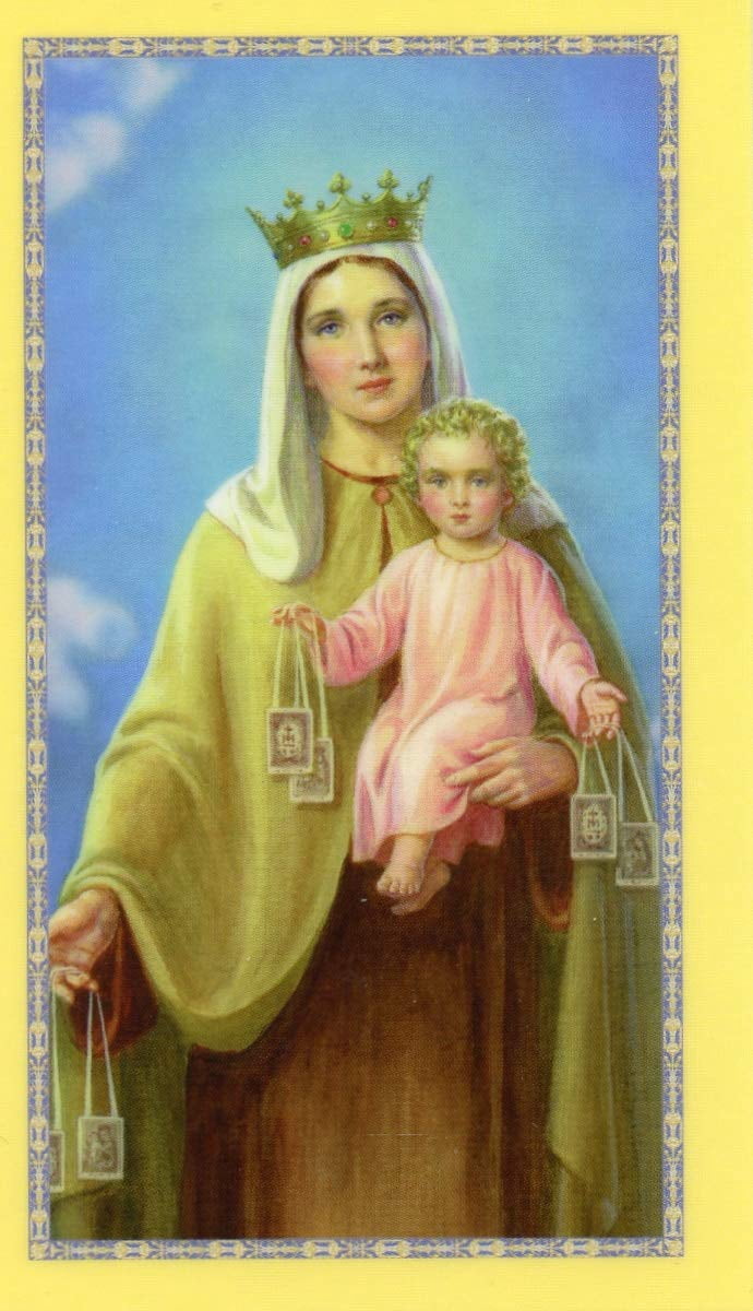 Novena to Our Lady of Mount Carmel holy card - laminated - Pack of 25 ...