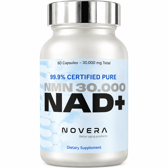 Novera NMN Supplement, 1,000 mg per Serving, 30,000 mg per Bottle, Made in Japan with BONTAC 99.9% Pure NMN, 60 Capsules