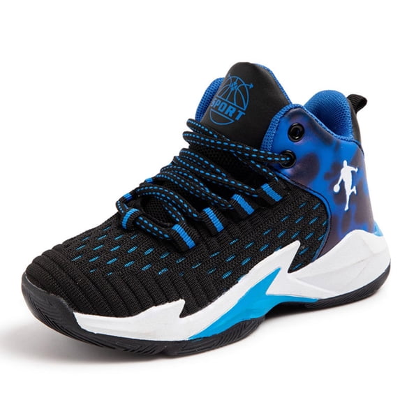 Novetra Children's Anti Slip and Wear-resistant Training Sports Basketball Shoes Running - BLACK BLUE_6
