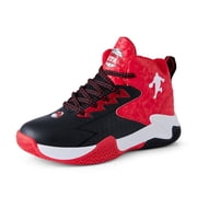 Novetra Childrens Anti Slip and Wear-resistant Training Sports Basketball Shoes Running - BLACK RED1_6