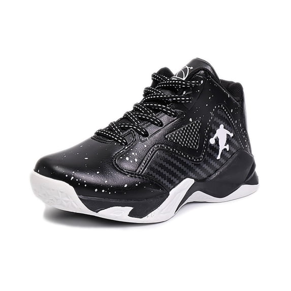 Novetra Children's Anti Slip and Wear-resistant Training Sports Basketball Shoes Running - BLACK1_3.5
