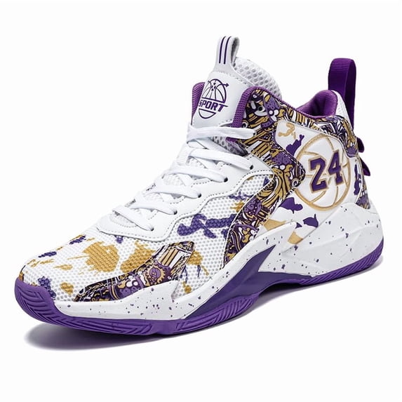 Novetra Men's basketball shoes, mesh fabric, casual, breathable, comfortable sports Running Shoes - PURPLE_10