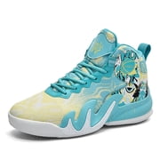 Novetra Unisex's Basketball Shoes Anti Slip Outdoor Fashion Training Sports Running - WHITE BLUE1_3.5